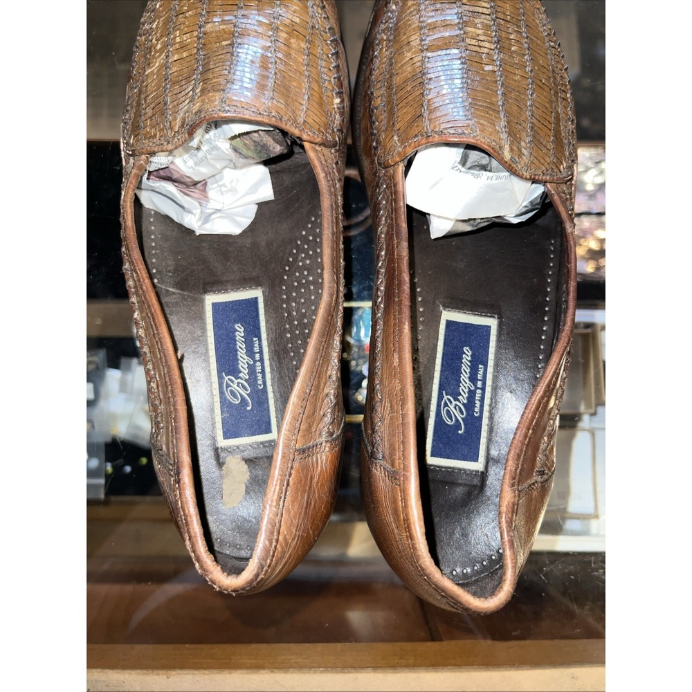 Bragano Cole Haan Men's Brown Woven Leather Loafers Italy 9.5M - Picture 8 of 8
